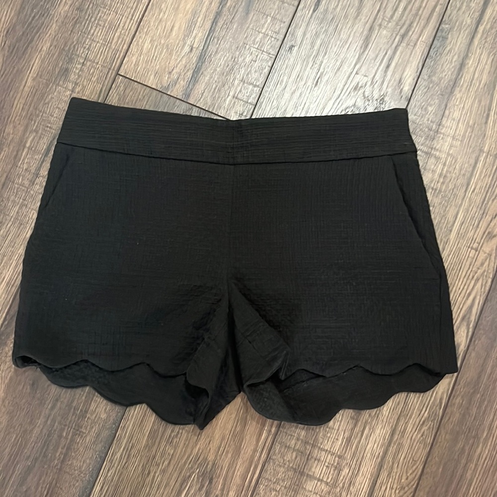 LOFT black riviera shorts with scalloped edge size 0P